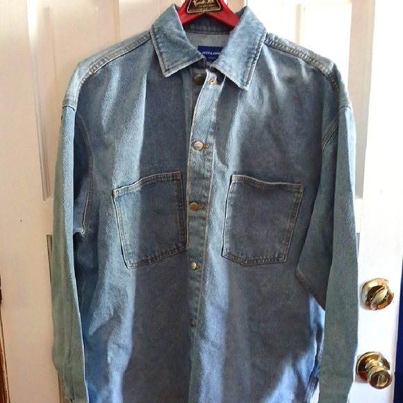 Jack & Jones Light Blue Denim Shirt.   D - Picture 1 of 7